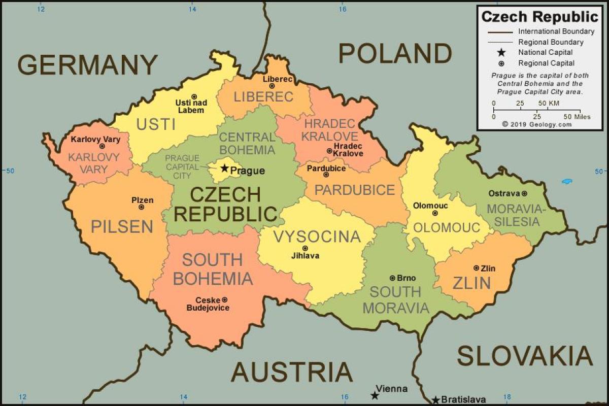 Mappa Di Praga E Dei Paesi Circostanti 