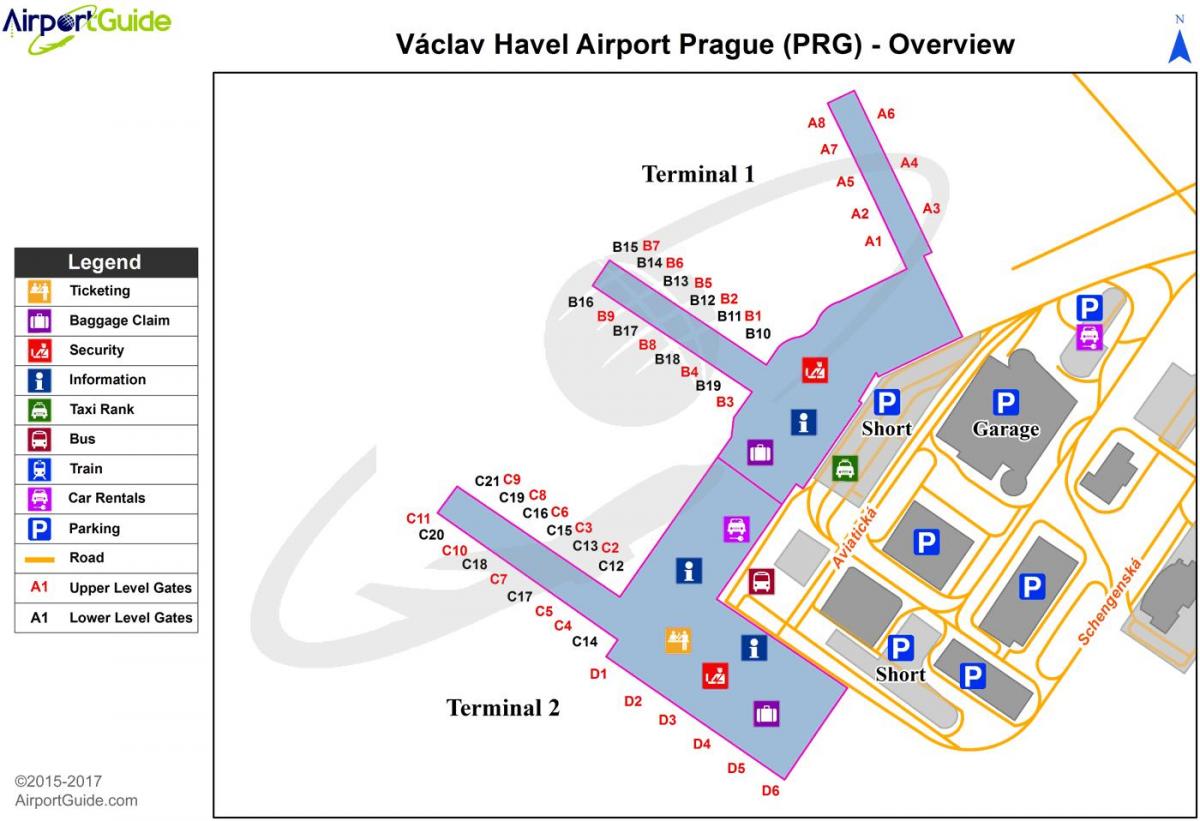 mappa di aeroporto vaclav havel