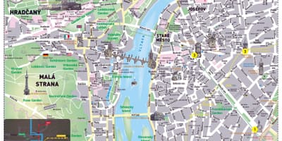 Praga mappa della città in inglese